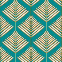 Vintage tropische Muster auf grünem Hintergrund. Palmblätter nahtlose botanische Tapete. vektor