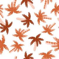 paradis seamless mönster med doodle orange palm tropisk prydnad. isolerad bakgrund. sommar naturtryck. vektor
