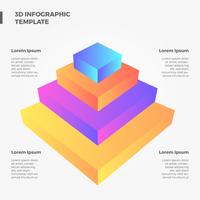 Flache 3D Pyramide Infographik Vektor