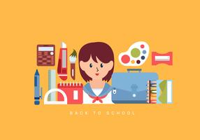 Tillbaka till skolan Essentials Vector Illustration