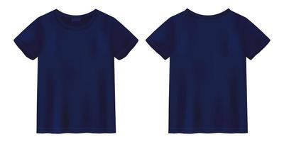 unisex blå t-shirt mock up. kortärmad t-shirt. t-shirt designmall. vektor