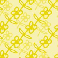 nahtloses muster mit niedlichen gelben blumen. einfacher Stil. abstrakte Blumentapete. vektor