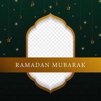 ramadan mubarak grußdesign mit stern- und monddekoration auf transparentem hintergrund. vektorillustration für muslimische feiertage vektor