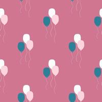 ballong sömlösa mönster på rosa bakgrund i vintage stil. luftballonger oändliga tapeter. vektor