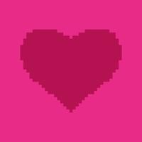 rosa Herz. Liebesnachricht. Happy Valentines Day Poster in Pixelkunst vektor