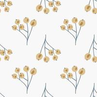 Vintage Vogelbeeren Musterdesign auf weißem Hintergrund. floraler Beerenhintergrund im Doodle-Stil. vektor