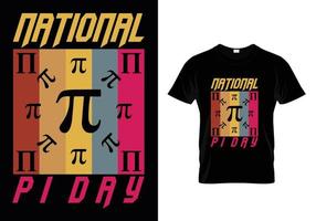 nationella pi dag t-shirt design vektor