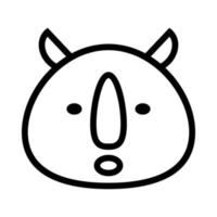 Rhino Icon ist eine sehr niedliche Tierikone mit einem minimalistischen, aber außergewöhnlichen Stil, die sich sehr gut für Anwendungsdesign und anderes Grafikdesign eignet. Es eignet sich auch für Designs mit Kindermotiven. vektor