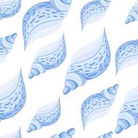 trendiga blå snäckskal vektor seamless mönster. undervattensbakgrund. abstrakt skal