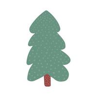 Doodle Urlaub Tannensymbol isoliert auf weißem Hintergrund. hand gezeichneter weihnachtsbaum. vektor