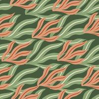 geometriska blad seamless mönster i handritad stil. marinblå bakgrund. vektor