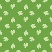 geometriska våren seamless mönster med doodle blomknopp silhuetter prydnad. ljusgrön bakgrund. vektor
