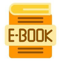 e-bok platt ikon stil. elektronisk bokanordning för utbildning och lärande. e-bokläsare, linjär ikon för e-läsare. pc tablett piktogram. redigerbar linje. vektor illustration