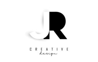 Jr-Buchstaben-Logo mit negativem Raumdesign. vektorillustration mit mit geometrischer typografie. vektor