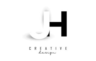 jh letters logotyp med negativ utrymme design. vektor illustration med med geometrisk typografi.