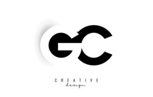 gc letters logotyp med negativ utrymme design. brev med geometrisk typografi. vektor