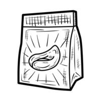 einfache Verpackung von Tortellini-Nudeln Umriss handgezeichnetes Doodle-Illustrationsvektor-Logo-Symbol vektor