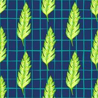 Vintage grüne Blätter nahtlose Muster auf Linien Hintergrund. Blatthintergrund im Retro-Stil. vektor