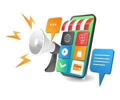 Beste digitale Marketingstrategie für E-Commerce-Smartphone-Apps vektor