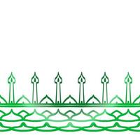grön metallram av moskésnideristil för ramadan eller andra muslimska evenemang vektor
