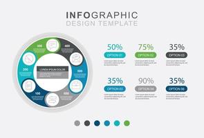 infographic sex alternativ grafisk företagsekonomi vektor