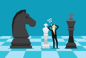 affärsman som spelar schack förlorar vektor