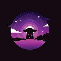 ufo-invasion-illustrations-design-vorlagen vektor