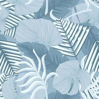 exotisk växt seamless mönster. tropiska mönster, palmblad sömlös botanisk bakgrund. vektor