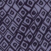 geometrische nahtlose Rautenmuster. einfache handgezeichnete Verzierung in schwarzer Farbe auf violettem Hintergrund. vektor