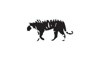 Tiger-Vektor-Illustration-Design schwarz und weiß vektor