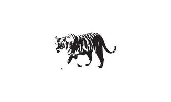 tiger vektor illustration design svart och vitt