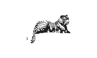 tiger vektor illustration design svart och vitt