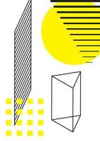 Poster mit leuchtenden, kräftigen geometrischen Elementen vektor