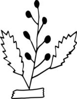 abstrakta blad limmade med tejp ikonen. handritad doodle. , skandinavisk, nordisk, minimalism, monokrom. växt, herbarium, scrapbooking. vektor