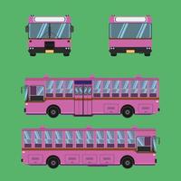 Seitenansicht des rosafarbenen Autobusses in Thailand. Vektorillustration eps10 vektor