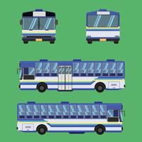 sidovy av den vita blå och gula färgen autobus av thailand. vektor illustration eps10