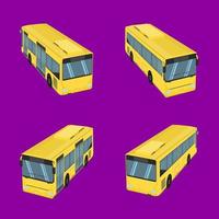 Draufsicht auf den gelben Autobus von Thailand. Vektorillustration eps10 vektor