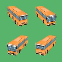 ovanifrån av den orange luften autobus av thailand. vektor illustration eps10