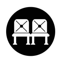 Warteschild Flughafen Sitz Symbol vektor