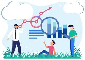 Abbildung Vektorgrafik Zeichentrickfigur des Geschäftsdiagramms vektor
