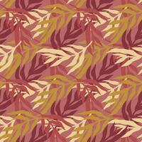 Dschungelpflanzen hinterlässt ein nahtloses Muster im Vintage-Stil. geometrische tropische Blatttapete. vektor