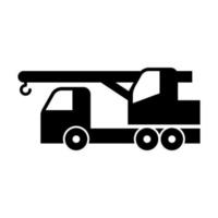 siluett transport ikon av kran lastbil vektor