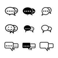 Objekt des Sprechblasendesigns festlegen. gute Vorlage für Chat-Icon-Design. vektor