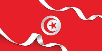 rotes hintergrunddesign mit tunesien-flagge. vektor
