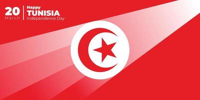 tunisiens självständighetsdag med måne- och stjärndesign. lyste Tunisiens emblem flagga. vektor