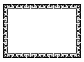 quadratischer Rahmen mit nahtlosem Wickelmuster. Mäander, dekorative Rahmen, bestehen aus durchgehenden Linien, die zu sich wiederholenden Motiven geformt werden. griechischer Bund oder griechischer Schlüssel. Vektor-Illustration.