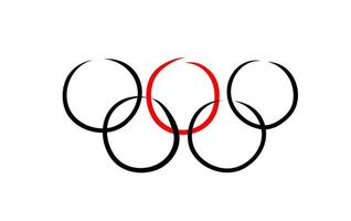 Peking, China, 02.04.2022. Olympisches Winterspiel in Peking, China, 2022. Olympische Ringe. Vektor-Illustration. vektor