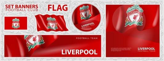 Liverpool-Flagge. Reihe von Bannern. grußkarte, banner, flyerdesign vektor