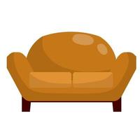 brun soffa med kuddar. mjuka möbler. modern inredning. vektor