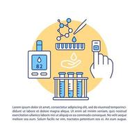 Vektorvorlage für Blutzuckertest-Artikelseiten. Diabetespatienten Gesundheitsversorgung. broschüre, magazin, broschürengestaltungselement, lineare symbole, textfeld. Druckdesign. konzeptillustrationen mit textraum vektor